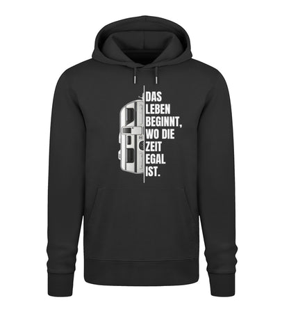 Camping ist Zeitlos - Herren Organic Hoodie - Wohnwagen - LazyDonkeyDesign 