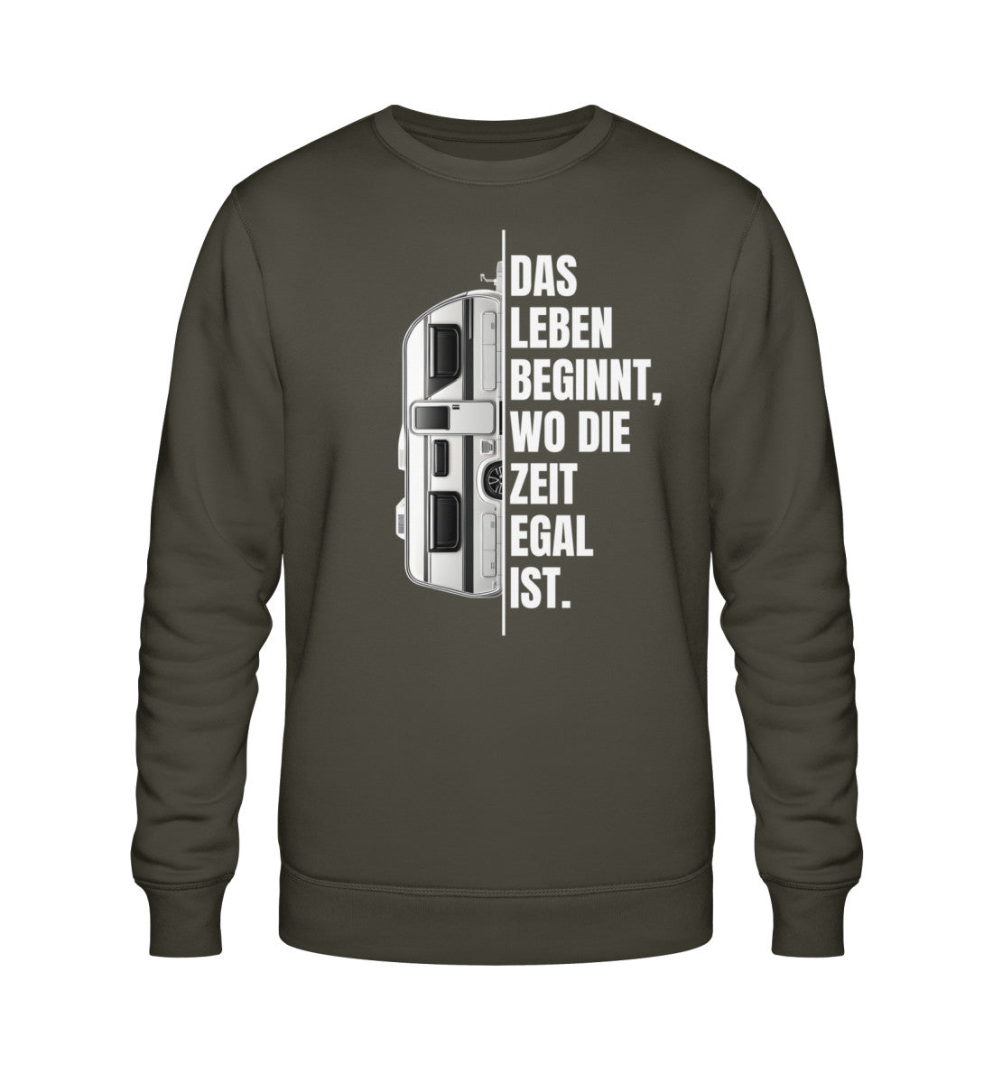 Camping ist Zeitlos - Herren Organic Sweatshirt - Wohnwagen - LazyDonkeyDesign 