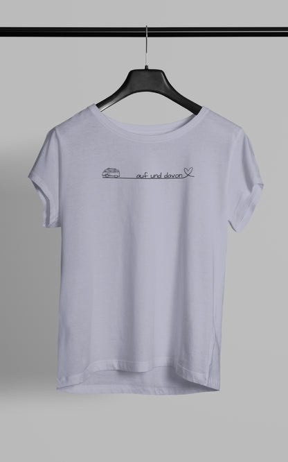 Auf und Davon - Damen Camping T-Shirt - Bulli