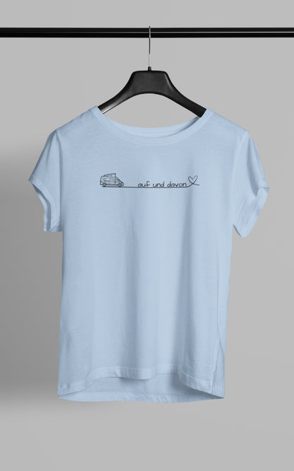 Auf und Davon - Damen Camping T-Shirt - Bulli / Van