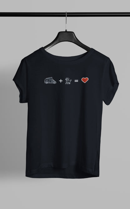 Damen Camping T-Shirt - Hund Bulli Liebe