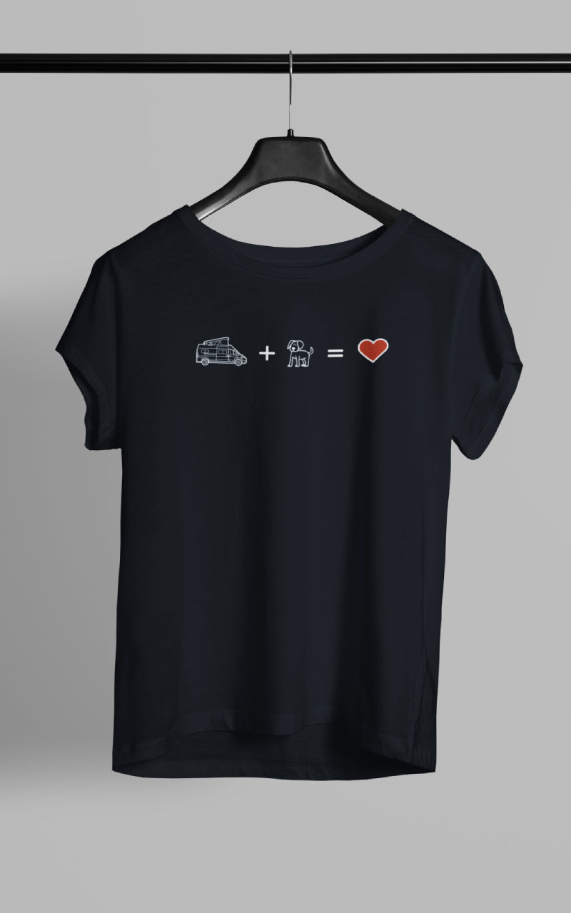 Damen Camping T-Shirt - Hund Bulli Liebe