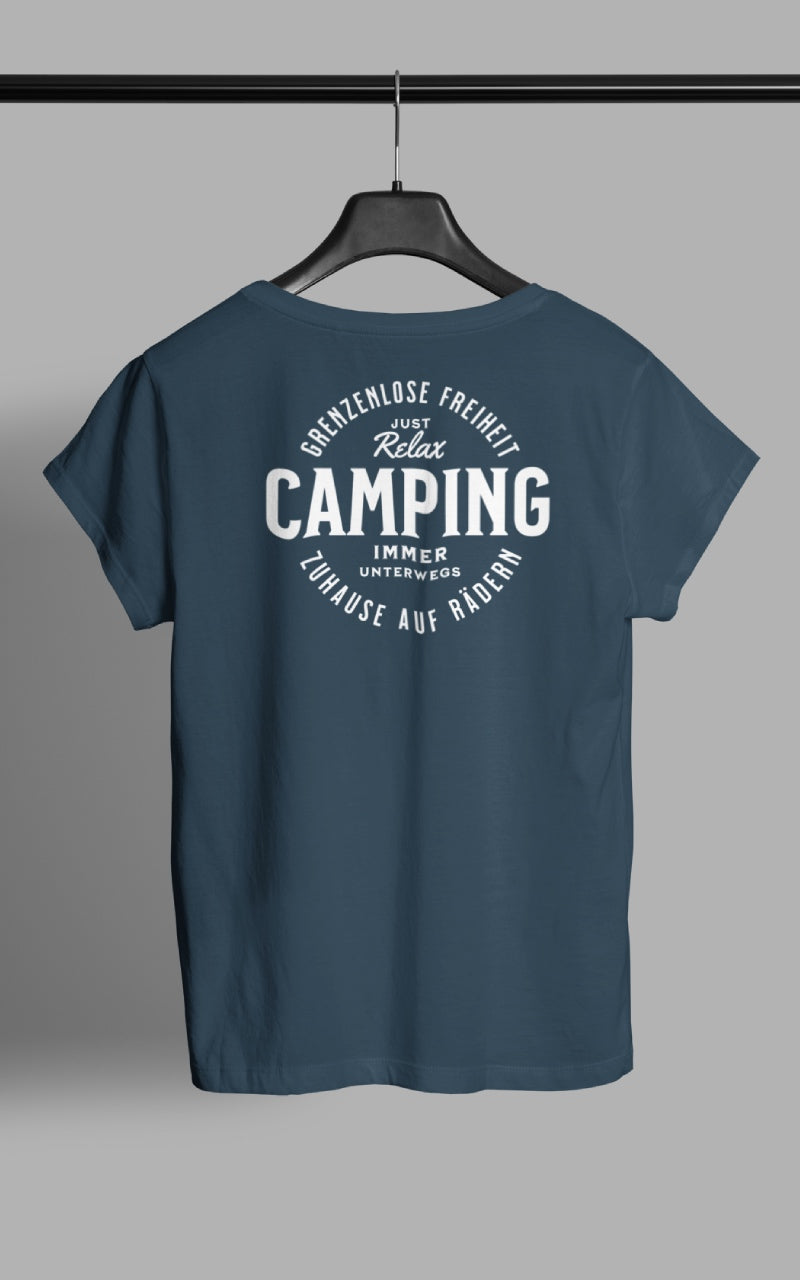 Damen Camping T-Shirt - Camping Leben grenzenlose Freiheit
