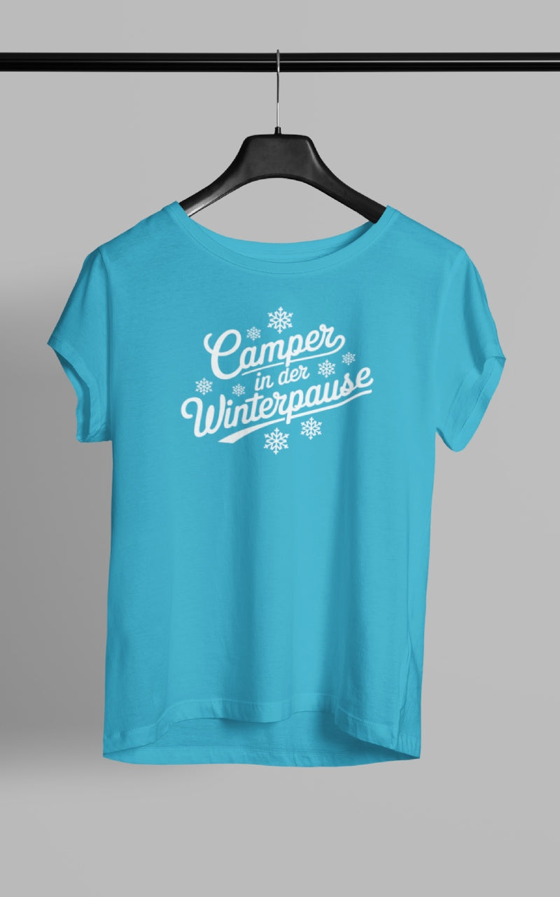Camper im Winter - Damen Camping T-Shirt