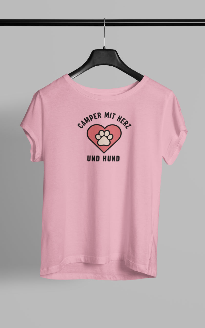 Herz und Hund - Damen Camping T-Shirt
