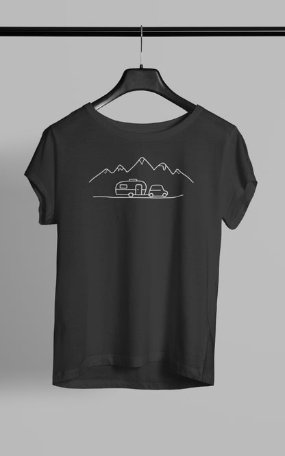 Damen Camping T-Shirt - Keep it Simple - Wohnwagen