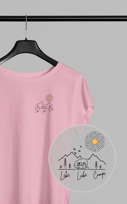 Damen Camping T-Shirt - Lebe Liebe Campe
