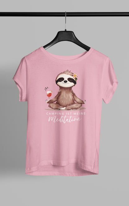 Damen Camping T-Shirt - Camping ist Meditation