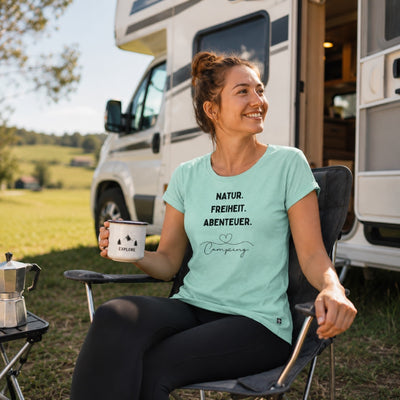 Natur Freiheit Abenteuer - Damen Camping T-Shirt