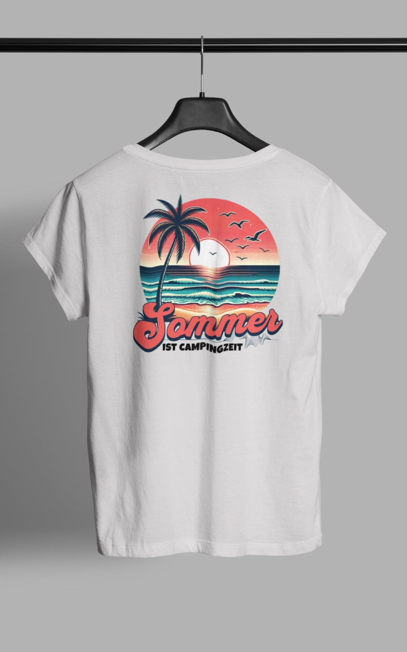 Damen Camping T-Shirt - Sommer ist Campingzeit