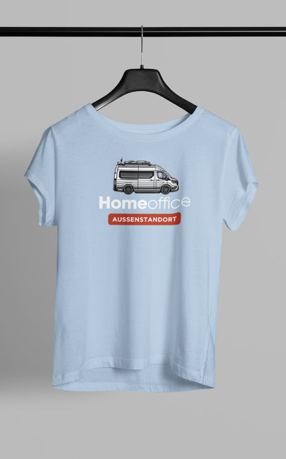 Damen Camping T-Shirt Homeoffice Van