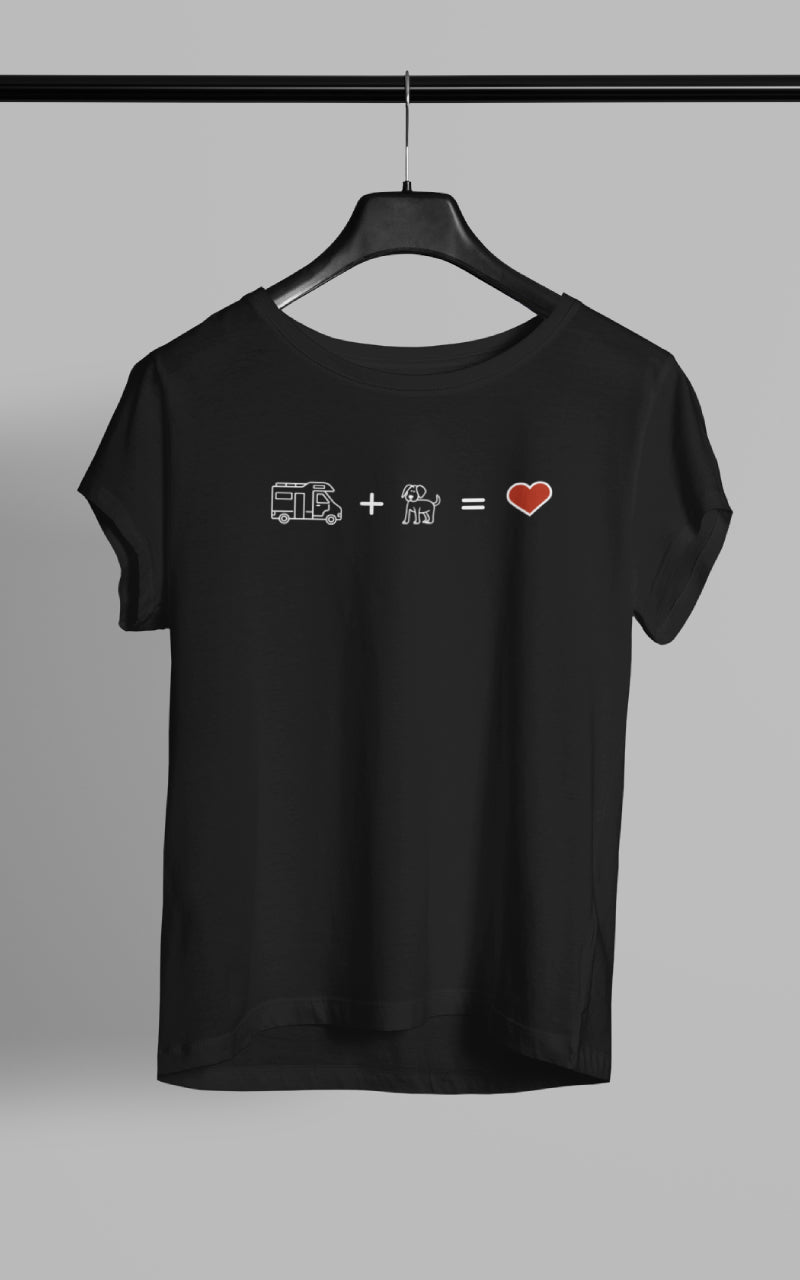 Damen Camping T-Shirt - Wohnmobil Hund Liebe