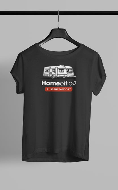 Damen Camping T-Shirt Homeoffice Wohnwagen