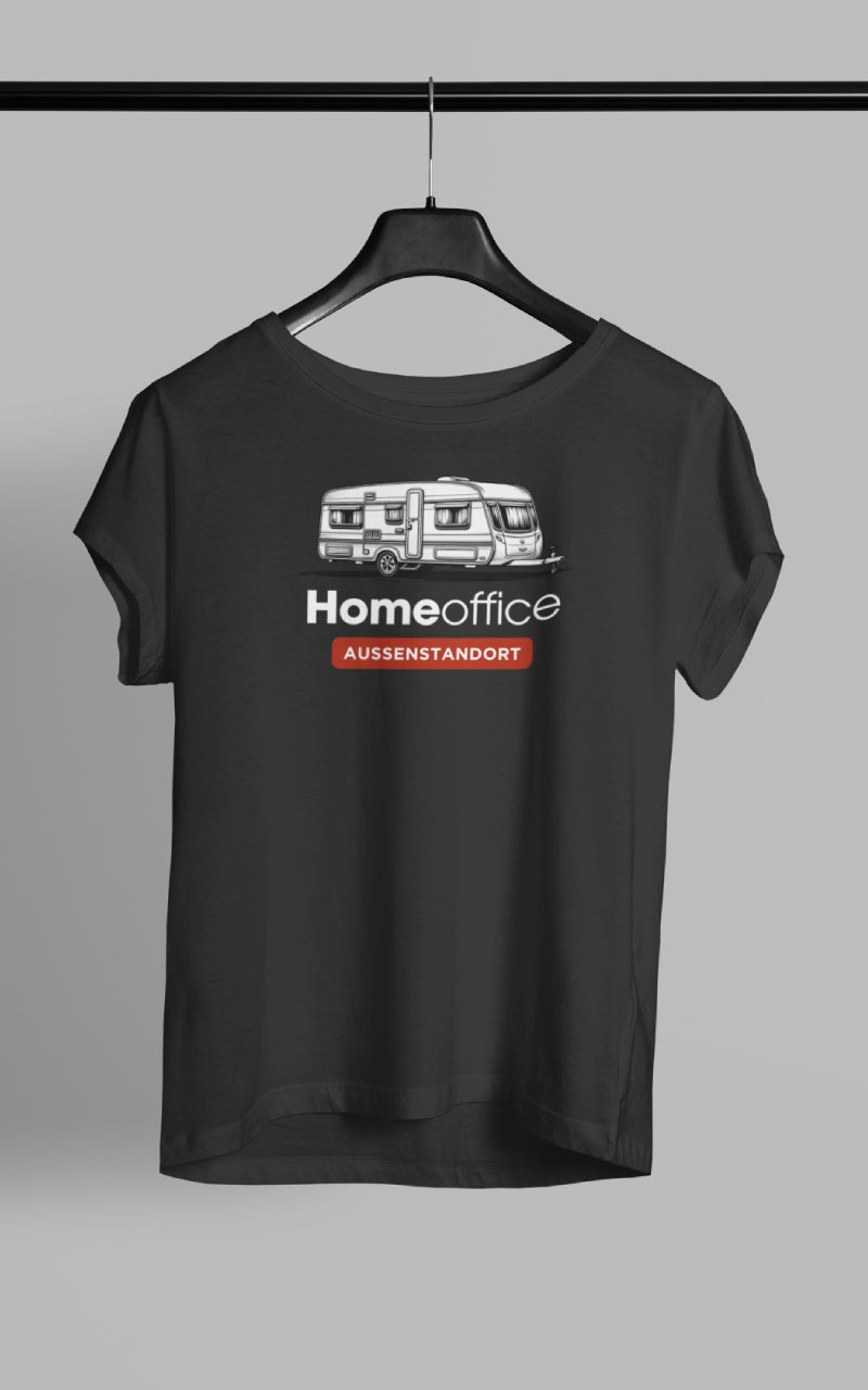 Damen Camping T-Shirt Homeoffice Wohnwagen