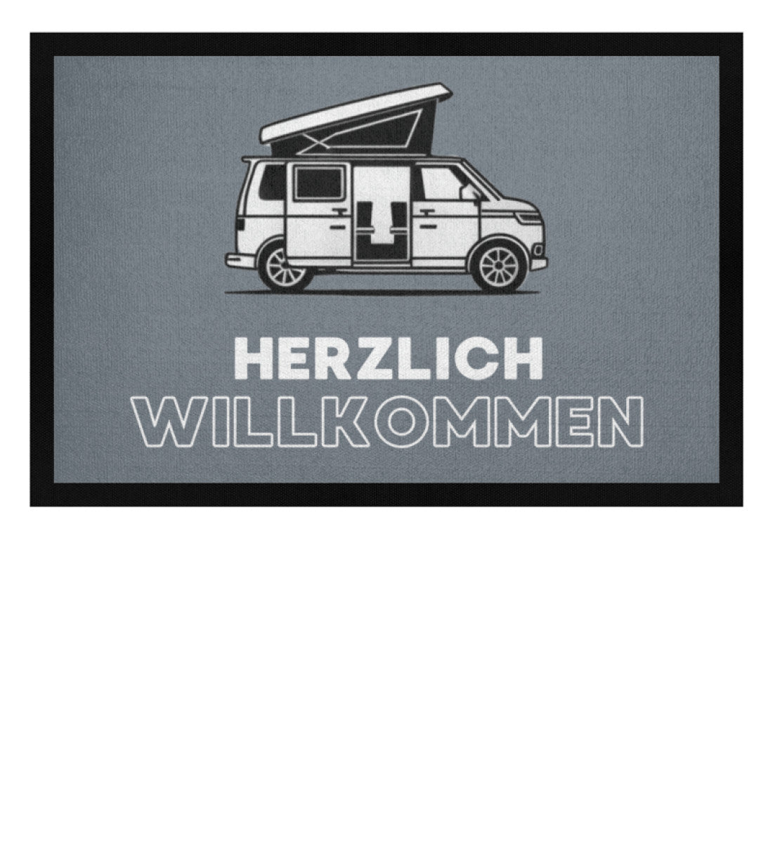 Herzlich Willkommen im Bulli - Camping Fußmatte - LazyDonkeyDesign 
