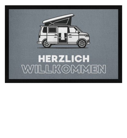 Herzlich Willkommen im Bulli - Camping Fußmatte - LazyDonkeyDesign 