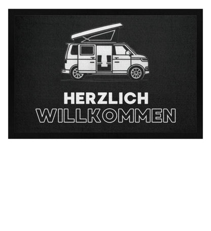 Herzlich Willkommen im Bulli - Camping Fußmatte - LazyDonkeyDesign 