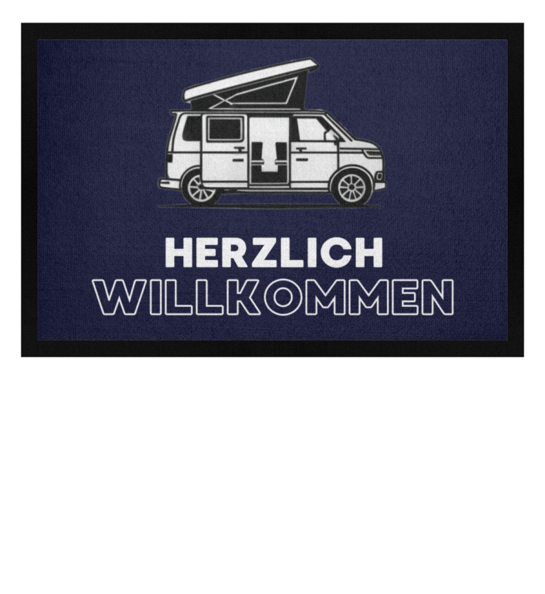 Herzlich Willkommen im Bulli - Camping Fußmatte - LazyDonkeyDesign 