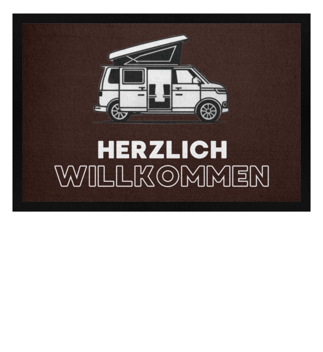Herzlich Willkommen im Bulli - Camping Fußmatte - LazyDonkeyDesign 