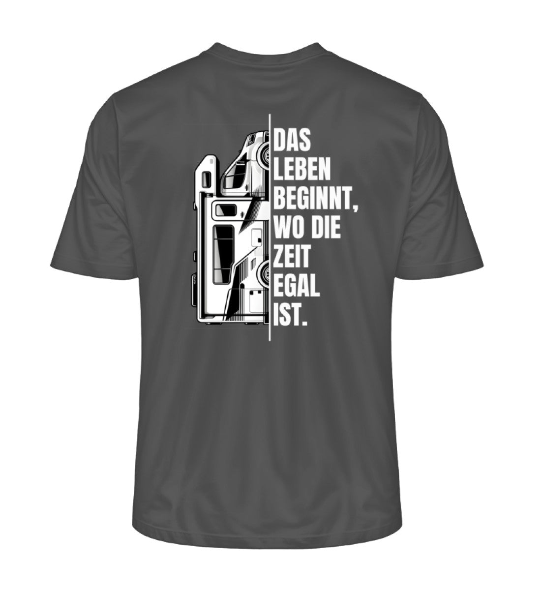 Camping ist Zeitlos - Herren Organic T-Shirt - Wohnmobil - Rückenmotiv - LazyDonkeyDesign 
