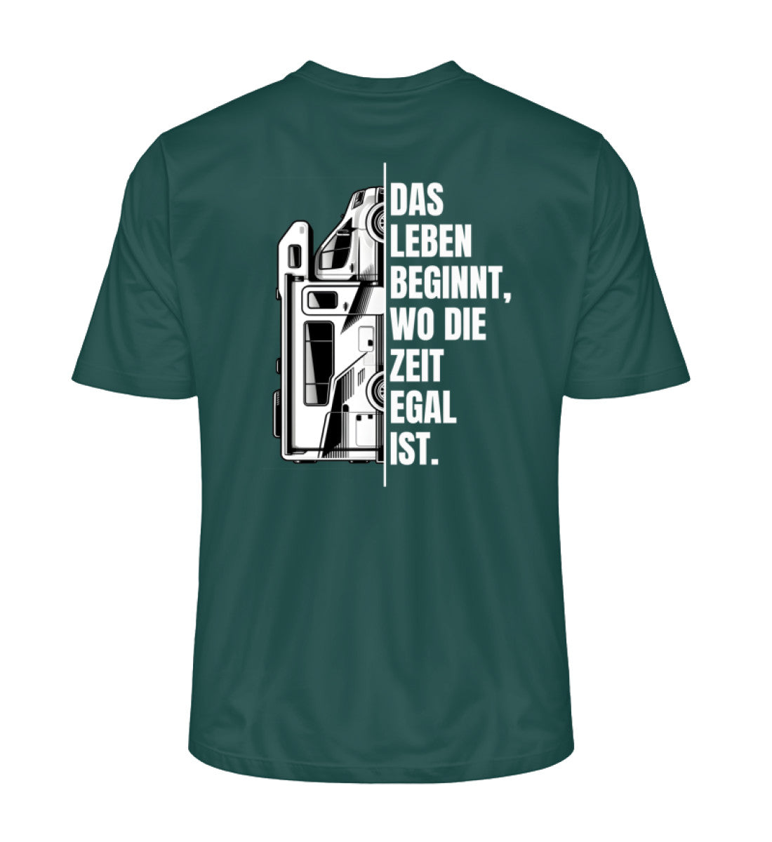 Camping ist Zeitlos - Herren Organic T-Shirt - Wohnmobil - Rückenmotiv - LazyDonkeyDesign 
