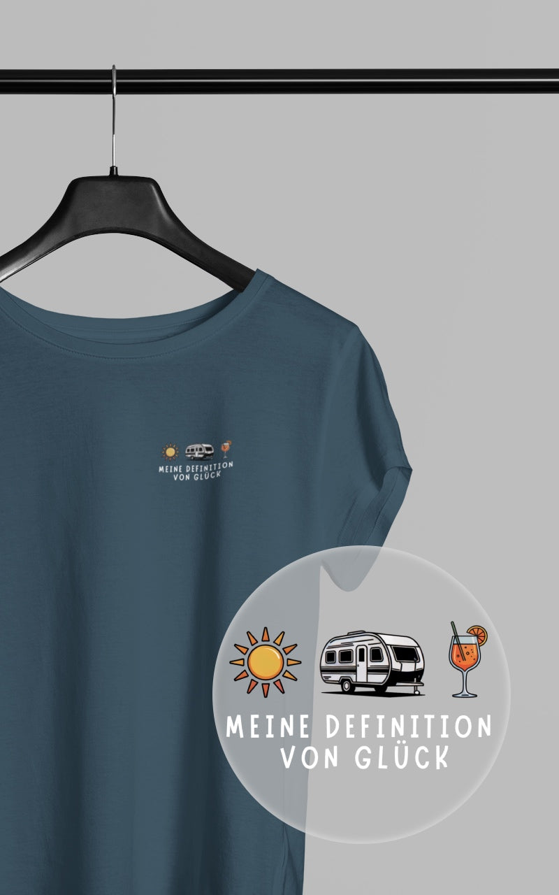Frauen Camping T-Shirt - Meine Definition von Glück - Wohnwagen