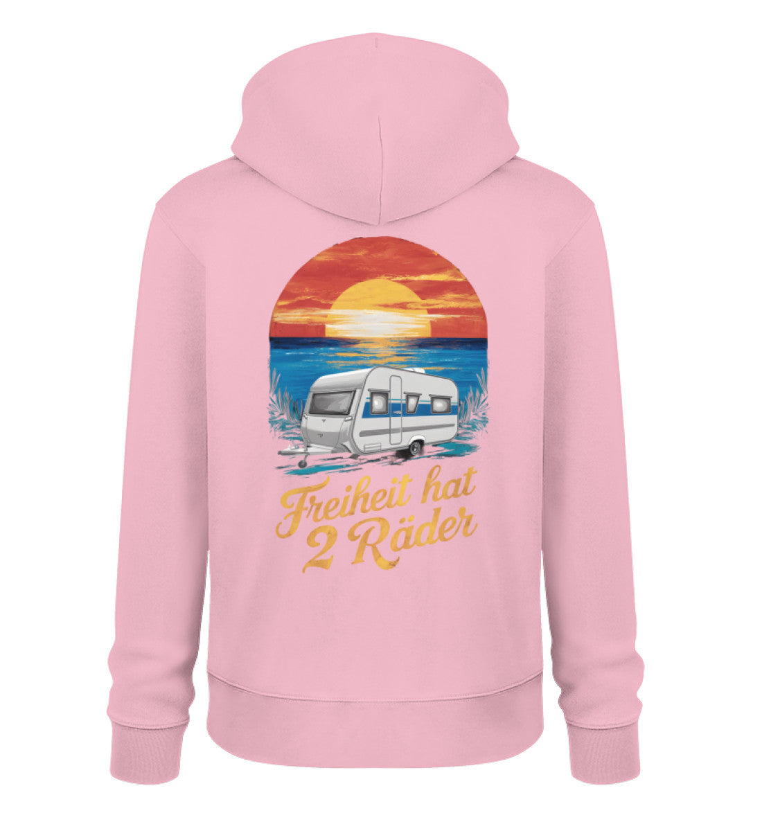 Freiheit hat 2 Räder - Herren Organic Hoodie - Wohnwagen - LazyDonkeyDesign 