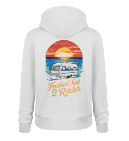 Freiheit hat 2 Räder - Herren Organic Hoodie - Wohnwagen - LazyDonkeyDesign 
