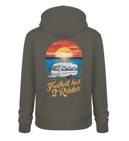 Freiheit hat 2 Räder - Herren Organic Hoodie - Wohnwagen - LazyDonkeyDesign 
