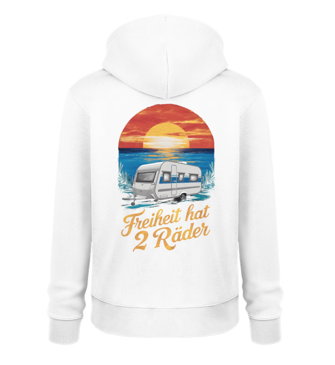 Freiheit hat 2 Räder - Herren Organic Hoodie - Wohnwagen - LazyDonkeyDesign 