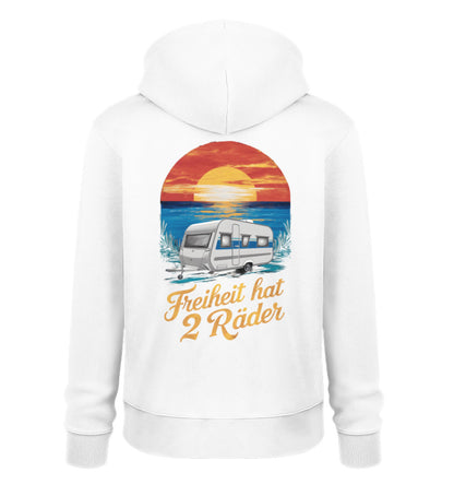 Freiheit hat 2 Räder - Herren Organic Hoodie - Wohnwagen - LazyDonkeyDesign 