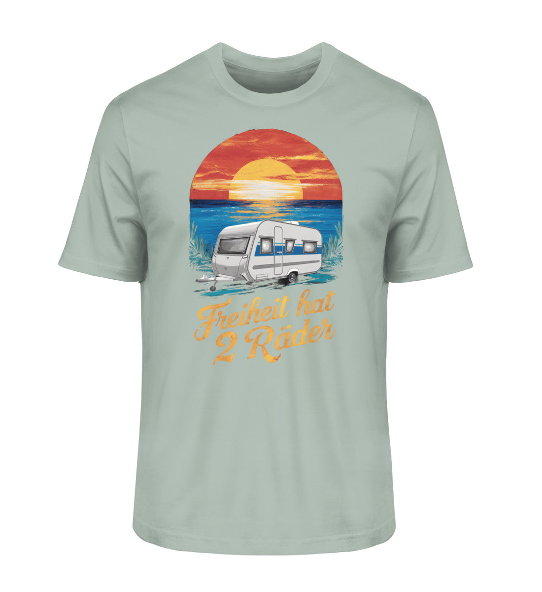 Freiheit hat 2 Räder - Herren Organic Shirt - Wohnwagen - LazyDonkeyDesign 