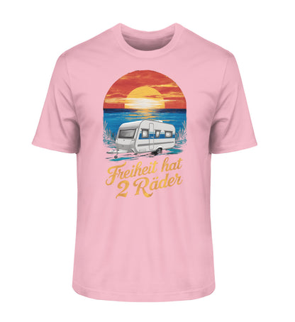 Freiheit hat 2 Räder - Herren Organic Shirt - Wohnwagen - LazyDonkeyDesign 