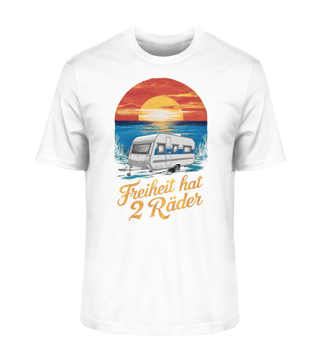 Freiheit hat 2 Räder - Herren Organic Shirt - Wohnwagen - LazyDonkeyDesign 