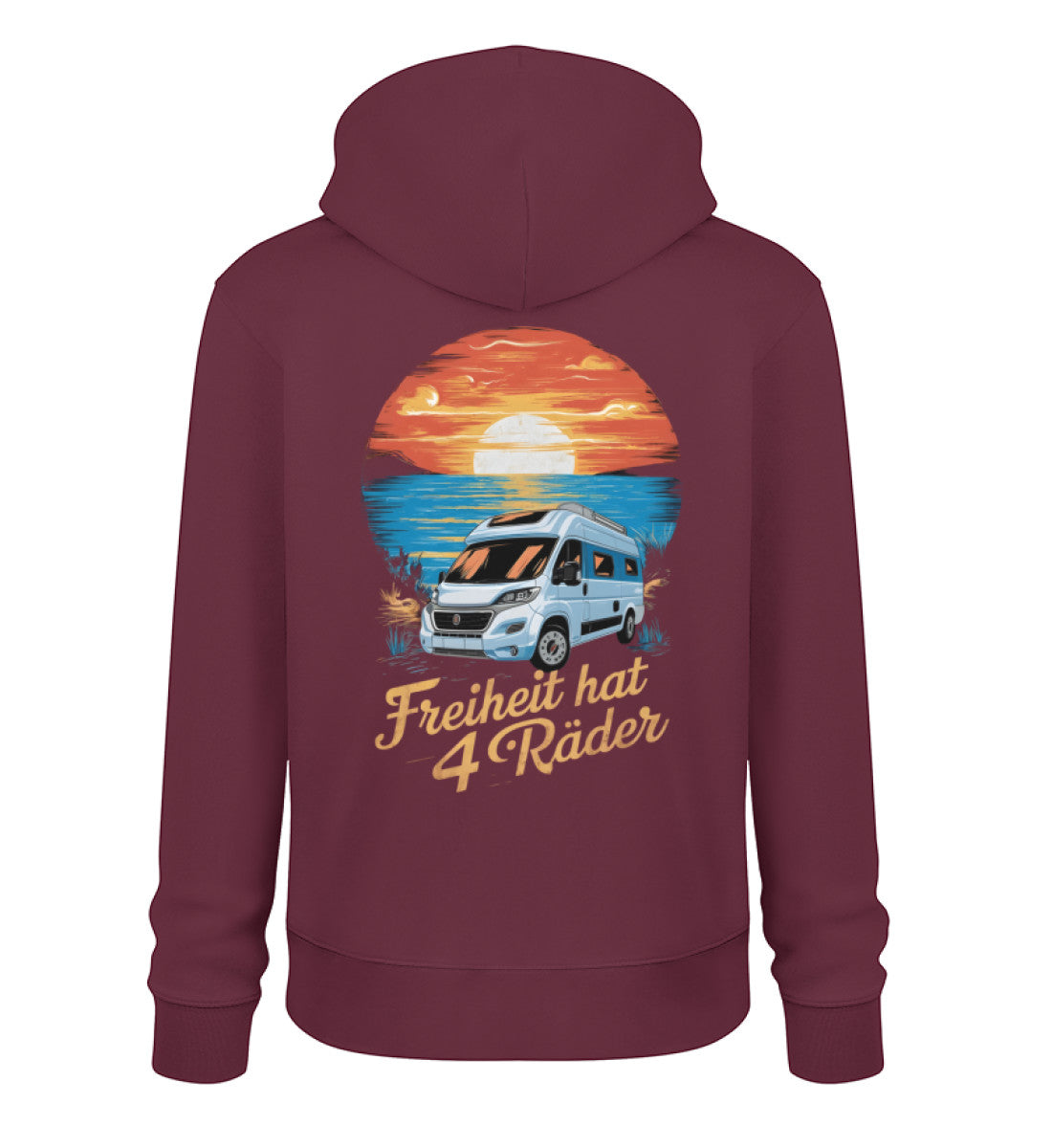 Freiheit hat 4 Räder - Herren Organic Hoodie - Vanlife - LazyDonkeyDesign 