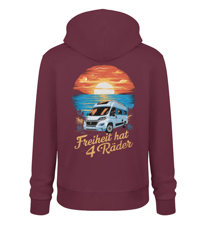 Freiheit hat 4 Räder - Herren Organic Hoodie - Vanlife - LazyDonkeyDesign 