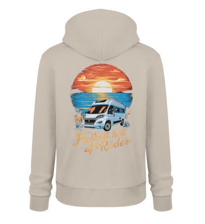 Freiheit hat 4 Räder - Herren Organic Hoodie - Vanlife - LazyDonkeyDesign 