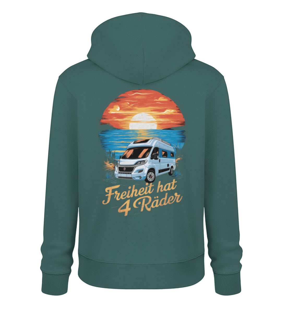 Freiheit hat 4 Räder - Herren Organic Hoodie - Vanlife - LazyDonkeyDesign 