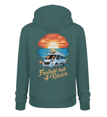 Freiheit hat 4 Räder - Herren Organic Hoodie - Vanlife - LazyDonkeyDesign 