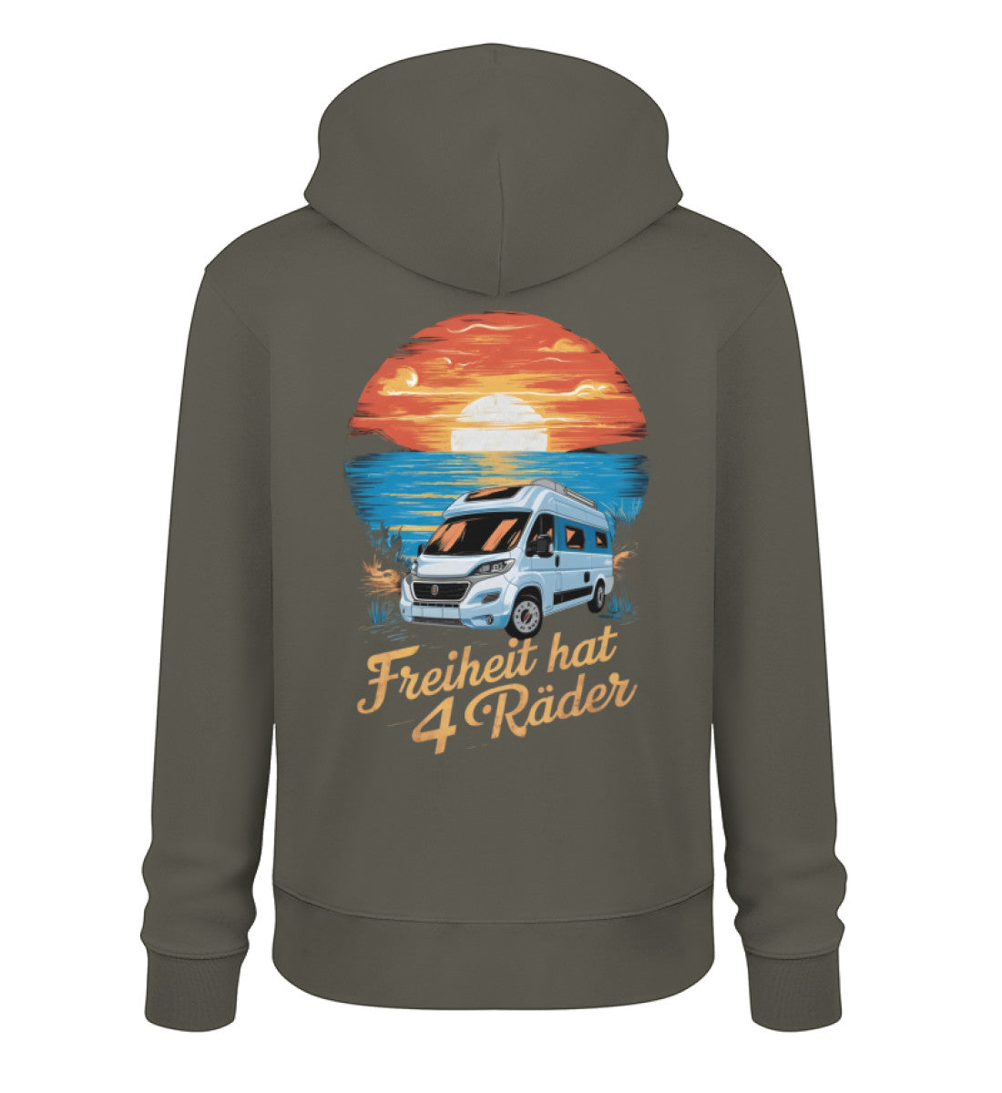 Freiheit hat 4 Räder - Herren Organic Hoodie - Vanlife - LazyDonkeyDesign 