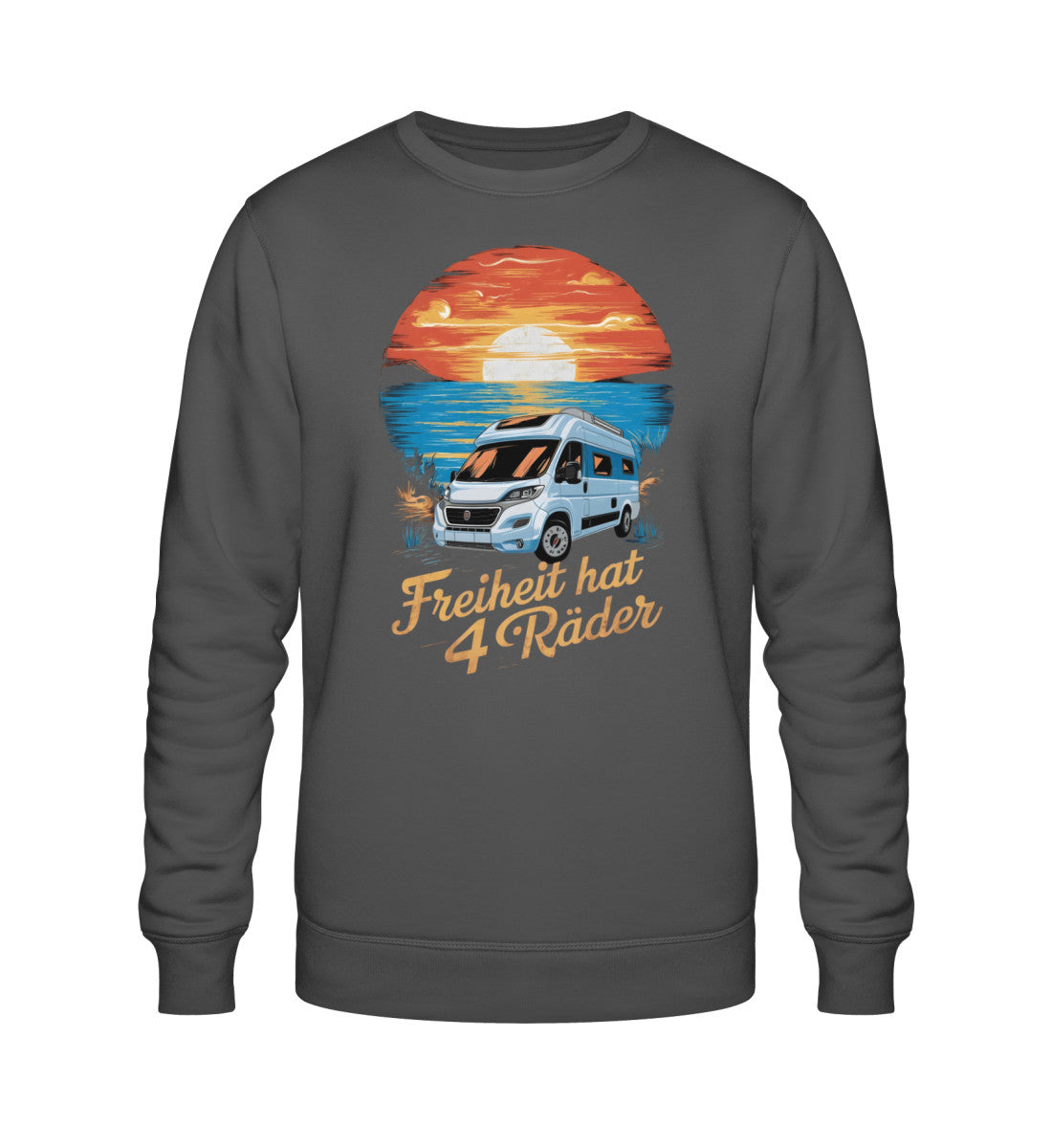 Freiheit hat 4 Räder - Herren Organic Sweatshirt - Vanlife - LazyDonkeyDesign 