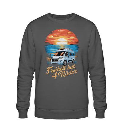 Freiheit hat 4 Räder - Herren Organic Sweatshirt - Vanlife - LazyDonkeyDesign 