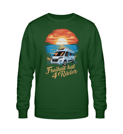 Freiheit hat 4 Räder - Herren Organic Sweatshirt - Vanlife - LazyDonkeyDesign 