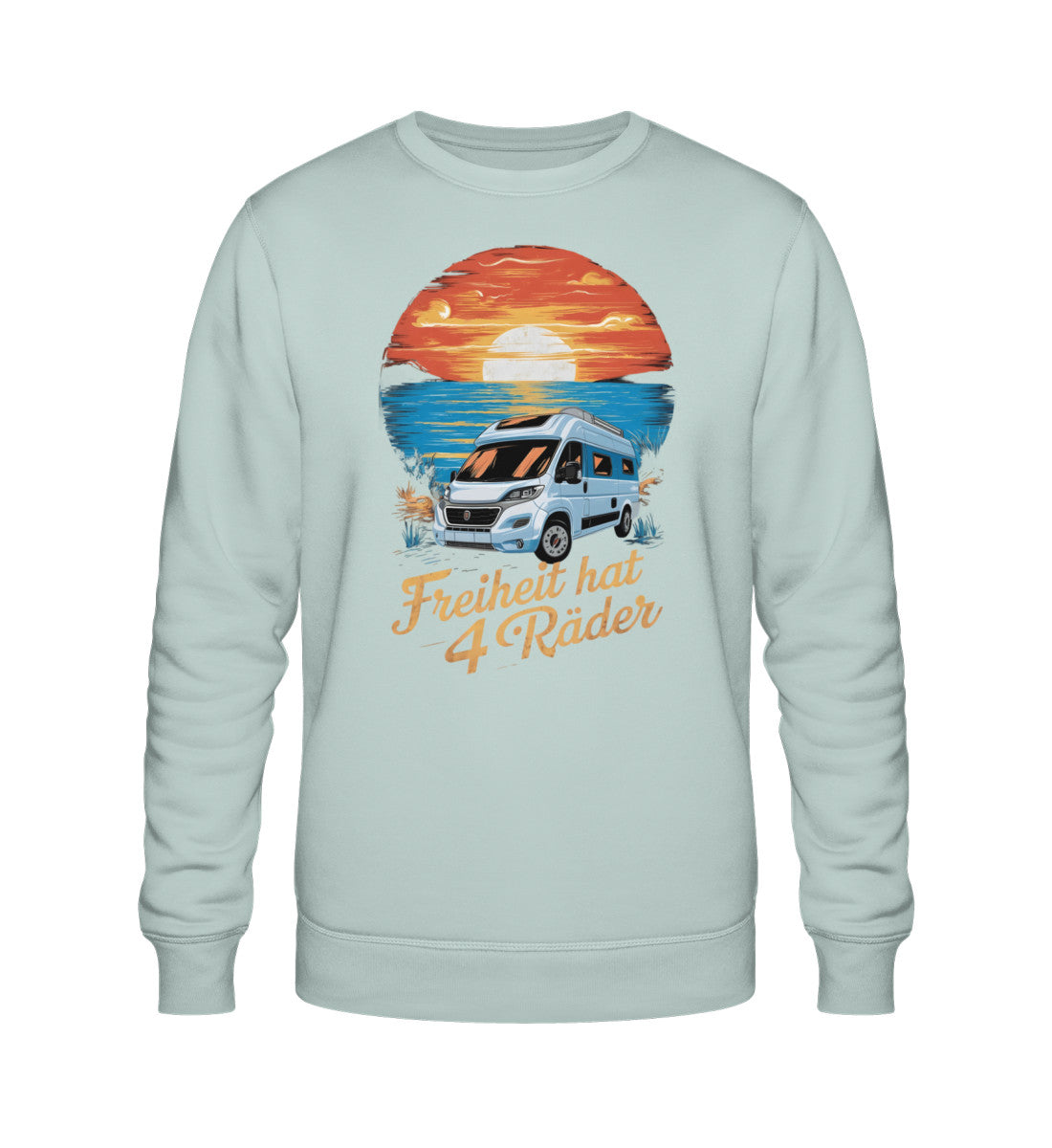 Freiheit hat 4 Räder - Herren Organic Sweatshirt - Vanlife - LazyDonkeyDesign 