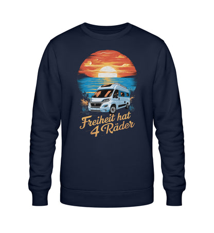Freiheit hat 4 Räder - Herren Organic Sweatshirt - Vanlife - LazyDonkeyDesign 