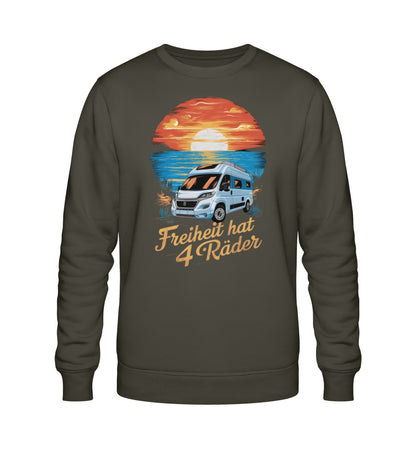 Freiheit hat 4 Räder - Herren Organic Sweatshirt - Vanlife - LazyDonkeyDesign 