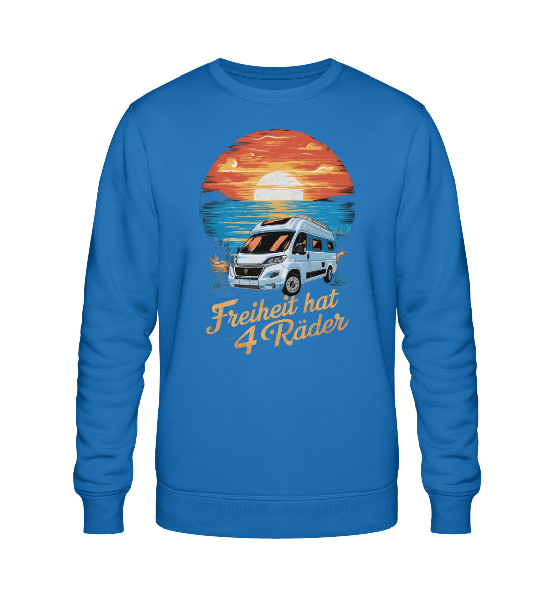 Freiheit hat 4 Räder - Herren Organic Sweatshirt - Vanlife - LazyDonkeyDesign 