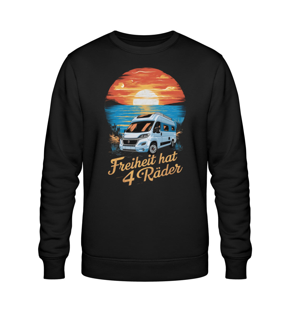 Freiheit hat 4 Räder - Herren Organic Sweatshirt - Vanlife - LazyDonkeyDesign 