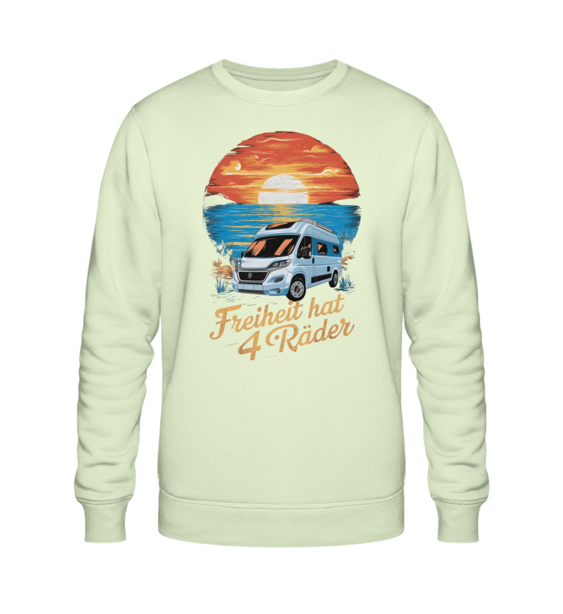 Freiheit hat 4 Räder - Herren Organic Sweatshirt - Vanlife - LazyDonkeyDesign 
