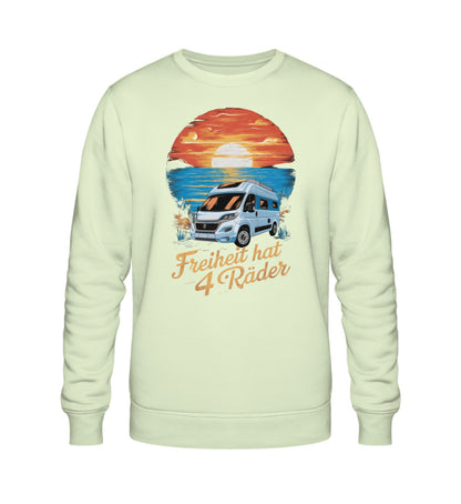 Freiheit hat 4 Räder - Herren Organic Sweatshirt - Vanlife - LazyDonkeyDesign 